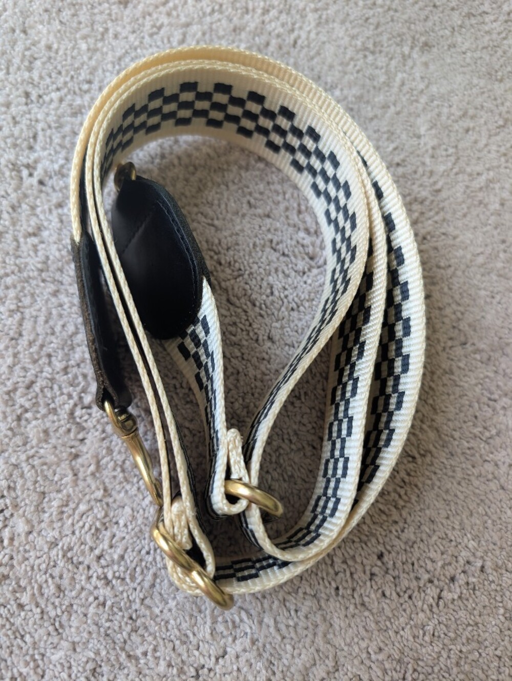 Clare V Adjustable Crossbody Strap Black Checker - Picture 5 of 6